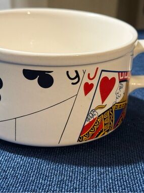 Vintage Century Japan Playing Cards Soup Mug - Queen of Hearts & Jack